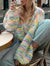 Rainbow Stripes Knitted Cardigan