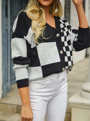 Checkmate Button Up Knit Cardigan
