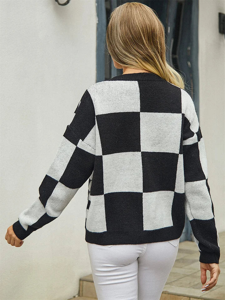Checkmate Button Up Knit Cardigan