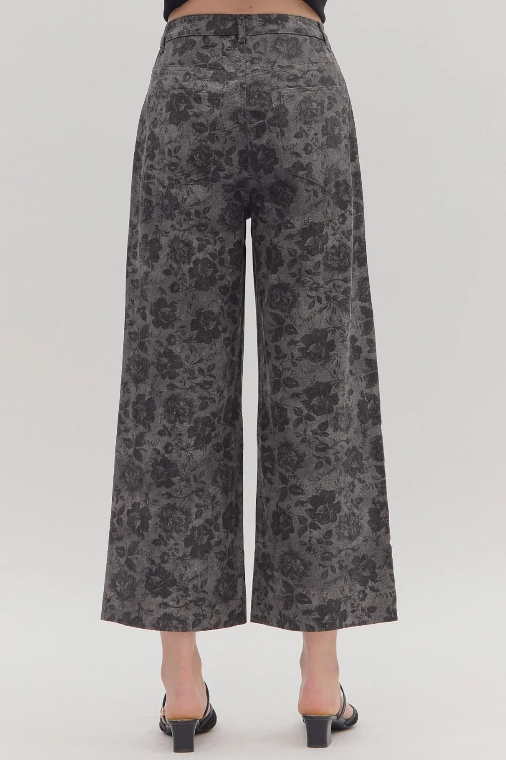 Floral Print Ankle-Length Pants