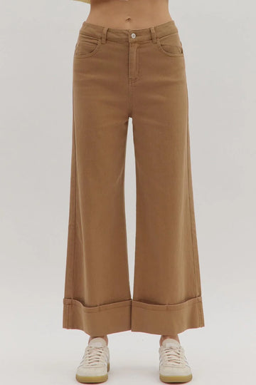 Solid Mid-Rise Ankle Length Pants