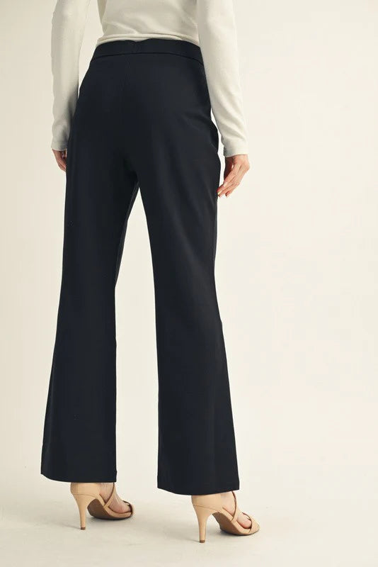 Solid Bootcut Slacks